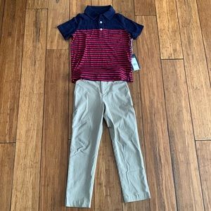 Lot of vineyard vines polo and performance khakis boys size 6